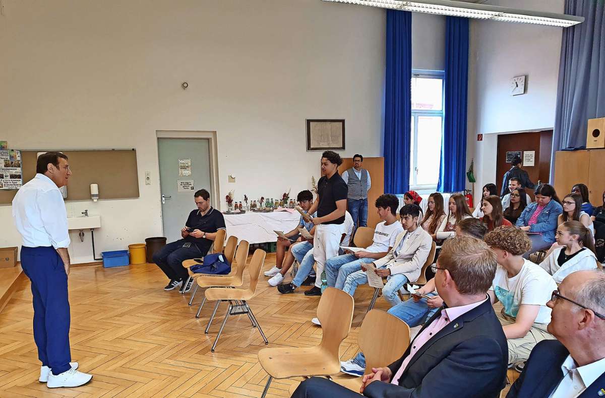 Eindrücke: Wolfgang Reinhart in der Hohenbergschule (1)